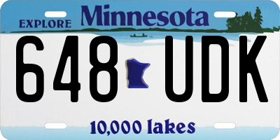 MN license plate 648UDK