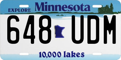 MN license plate 648UDM