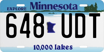 MN license plate 648UDT