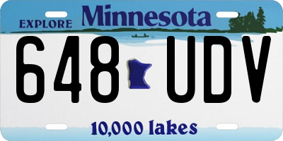 MN license plate 648UDV