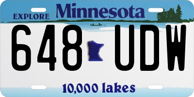 MN license plate 648UDW