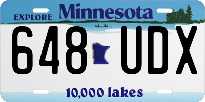 MN license plate 648UDX