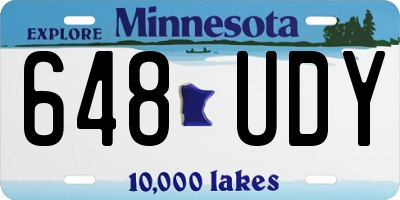 MN license plate 648UDY