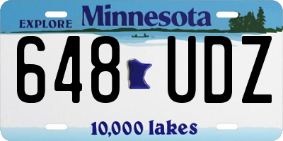 MN license plate 648UDZ