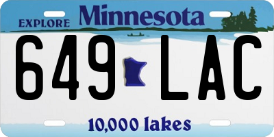 MN license plate 649LAC