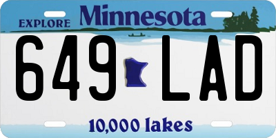 MN license plate 649LAD