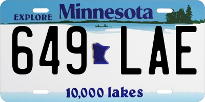 MN license plate 649LAE