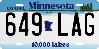 MN license plate 649LAG