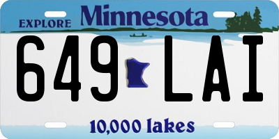 MN license plate 649LAI