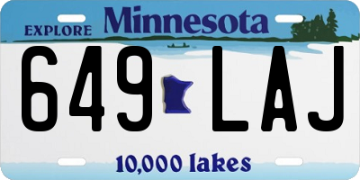 MN license plate 649LAJ