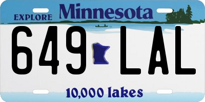 MN license plate 649LAL