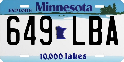 MN license plate 649LBA
