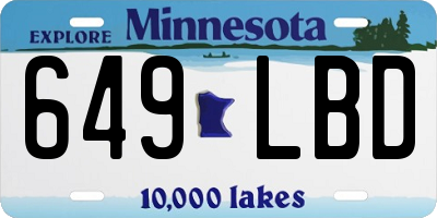 MN license plate 649LBD