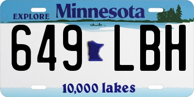 MN license plate 649LBH