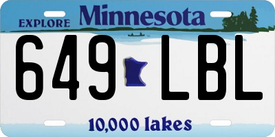 MN license plate 649LBL