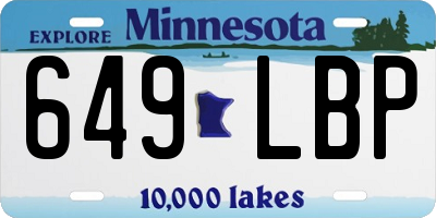 MN license plate 649LBP