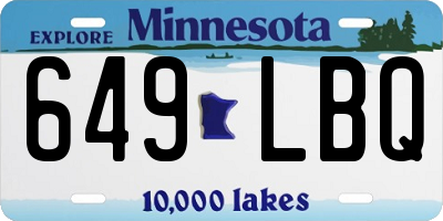 MN license plate 649LBQ