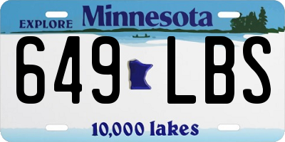 MN license plate 649LBS