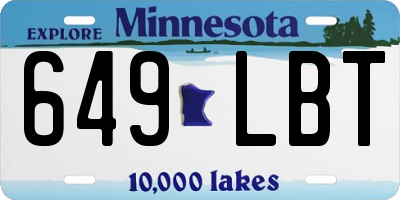 MN license plate 649LBT