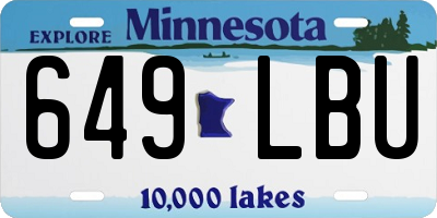 MN license plate 649LBU