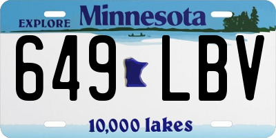 MN license plate 649LBV