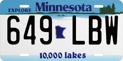 MN license plate 649LBW