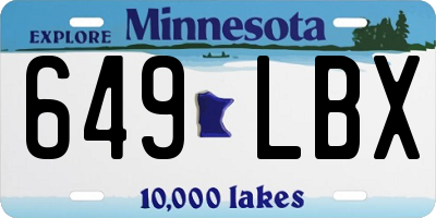 MN license plate 649LBX