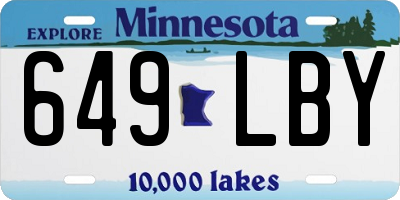 MN license plate 649LBY