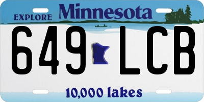MN license plate 649LCB