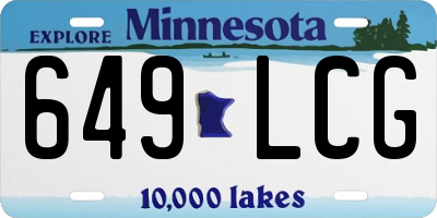 MN license plate 649LCG