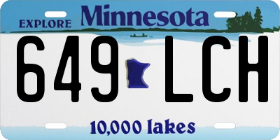 MN license plate 649LCH