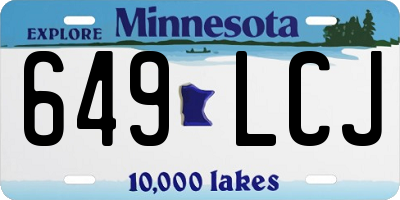 MN license plate 649LCJ