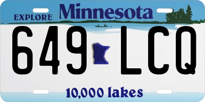 MN license plate 649LCQ