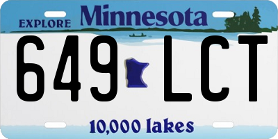 MN license plate 649LCT