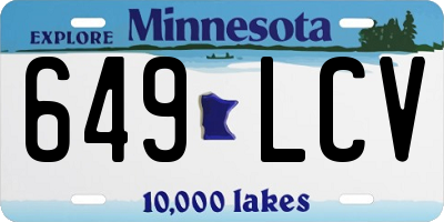 MN license plate 649LCV