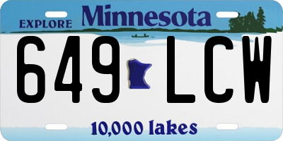 MN license plate 649LCW