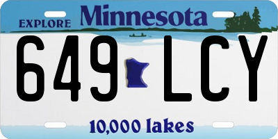 MN license plate 649LCY