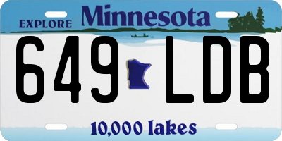 MN license plate 649LDB