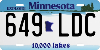 MN license plate 649LDC