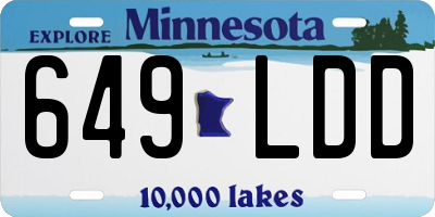 MN license plate 649LDD
