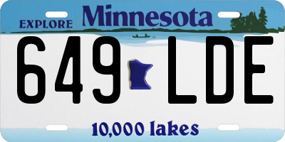 MN license plate 649LDE