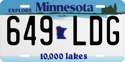 MN license plate 649LDG