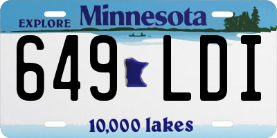 MN license plate 649LDI