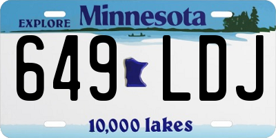MN license plate 649LDJ