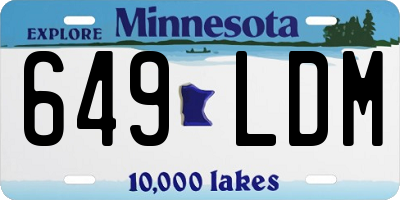 MN license plate 649LDM