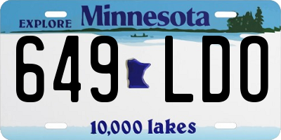MN license plate 649LDO