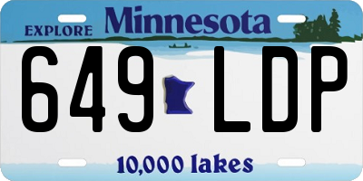 MN license plate 649LDP