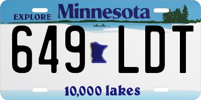 MN license plate 649LDT