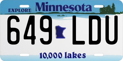 MN license plate 649LDU
