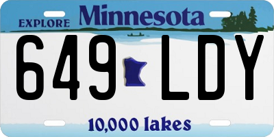 MN license plate 649LDY
